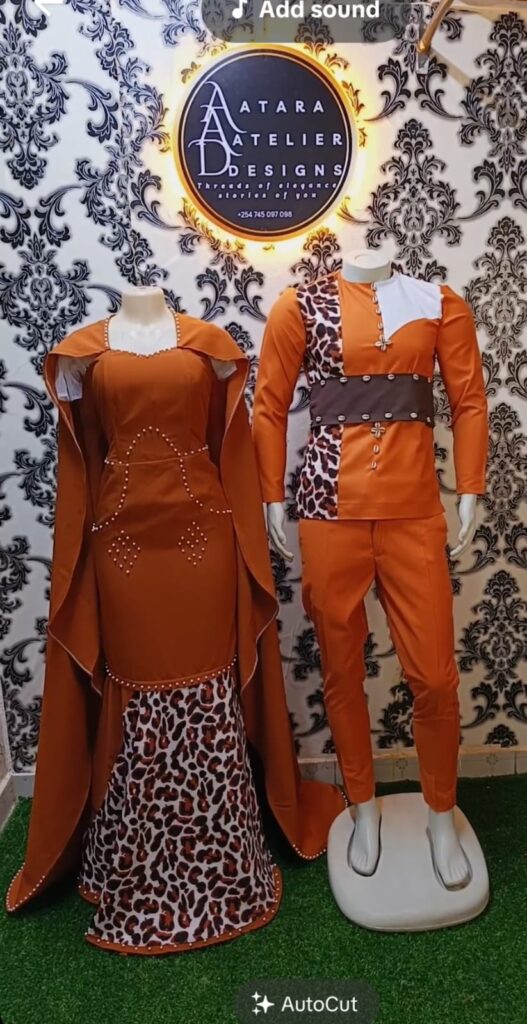 Couples Animal Print Blend Kikuyu Outfit